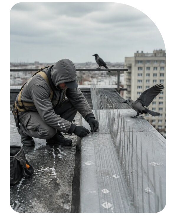Защита от ворон под ключ в Приморско-Ахтарске по цене от 5069 р. | Сенат-Прр